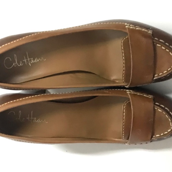 Cole Haan Marion Amber Moccasin Loafer Pumps, Two-tone Leather - Picture 8 of 10